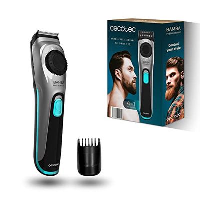 Cecotec PrecisionCare PrecisionCare AllDrive Pro Trim Dial Shaver 75 min autonomia, 19 impostazioni da 1 a 10 mm, lame in acciaio inossidabile con rivestimento in titanio e batteria al litio