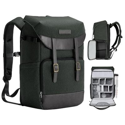 K&F Concept Zaino Fotocamera Professionale, Borsa Fotocamera Impermeabile, Zaino Fotografico per Reflex Canon Nikon Sony Fujifilm, Scomparto per 15,6 Pollici Laptop, 20L Grande Capacità