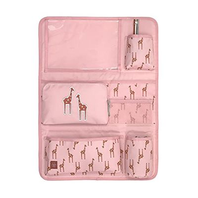 LÄSSIG Car Organiser, Back Seat Bag for Hanging, Foldable, 55 cm, Car Wrap-to-Go, Safari Giraffe