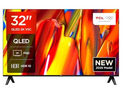 TCL 32V5C TV LED Direct QLED Full HD Smart da 32" con Android TV e HDR - Compatibile con Google Cast e Google Home, design sottile