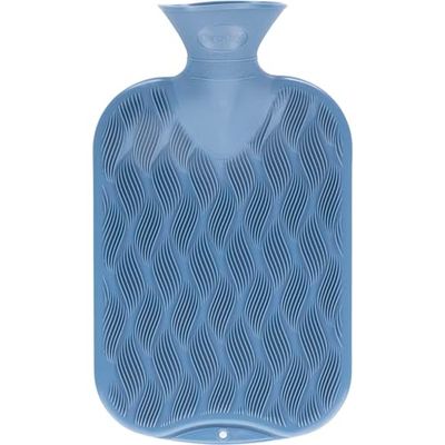 fashy Hot Water Bottle Wave Checked 2.0 L Blue