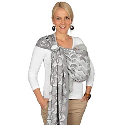 Hoppediz Ring-Sling, babyhandduk från födseln, 100% kbA-bomull, design Amsterdam sten
