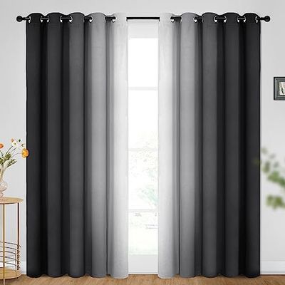 SimpleHome Lot de 2 Rideaux occultants ombrés à Isolation Thermique avec œillets pour Chambre à Coucher et Salon, 157,5 x 213,4 cm de Long
