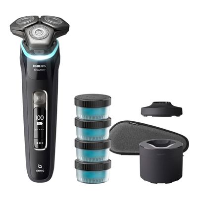 PHILIPS Shaver Series 9000 Wet and Dry Electric Shaver for Men with SkinIQ (Model S9986/63), Black