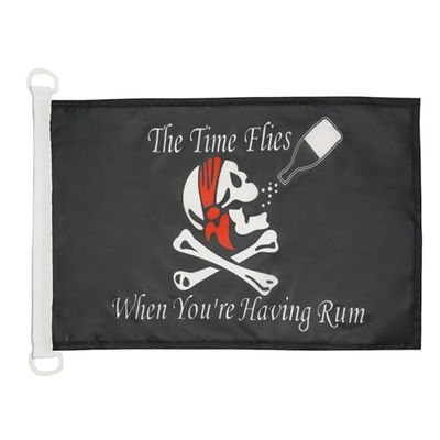 AZ Flag piratflagga med rum 45 x 30 cm - Tid Flies When You Have Rum 30 x 45 cm