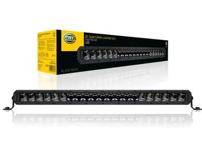 HELLA 1FJ 358 196-501 LED-Projecteur longue portée - Black Magic Slim Curved Lightbar 20" - 12/24V - 3910lm - mince/convexe - Chiffre de référence: 45 - Montage en saillie/Raccord fileté - ECE