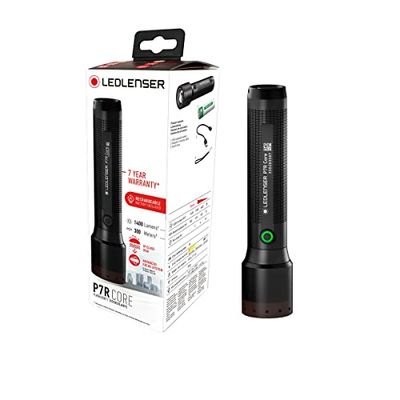 Ledlenser P7R Core Torcia tascabile allround LED, 1400 lumen, ricaricabile con batteria al litio 21700, impermeabile IP68, portata luminosa di 300m, tecn. Const. Light USB