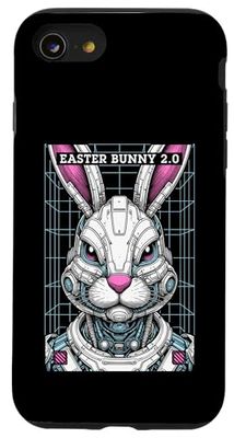 Lapin de Pâques amusant 2.0 Gamer Robot Cyborg Android Cyberpunk Coque pour iPhone SE (2020) / 7 / 8