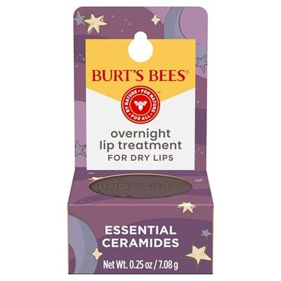 Burts Bees Overnight Intensive Lip Treatment for Women 0.25 oz Lip Treatment, Yellow, Brown, Purple, (Pack of 1)