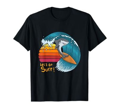Funny Shark, Let's Go Surfing, Surf, Surf, Surfboard Maglietta
