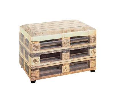 HAKU Mobel Storage Bench Motif, Synthetic Fabric With Leather Look, Mdf - Size: W 58 cm X H 42 cm X D 39 cm, Style: Industrial