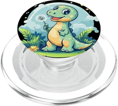 Pide un deseo con este disfraz de dinosaurio de diente de león caprichoso PopSockets PopGrip para MagSafe
