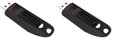 SanDisk 64GB Ultra USB Flash Drive USB 3.0 Up to 130 MB/s Read, Black, (Pack of 2)