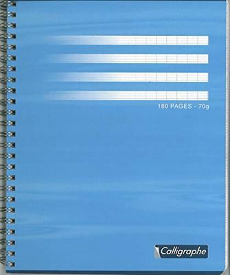 Clairefontaine 403C Calligraphe - Cuaderno de espiral (17 x 22 cm, 90 hojas, 70 g, 5 unidades), varios colores