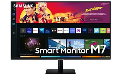 Samsung Smart Monitor M7 (S32BM702), Flat 32', 3840x2160 (UHD 4K), Piattaforma Smart TV, Airplay, Mirroring, Office 365, Wireless Dex, Casse Integrate, WiFi, HDMI, USB Type-C