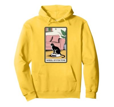 Tarot Card Wheel of Fur-Tune Cat Robot Aspirador Cat Sudadera con Capucha