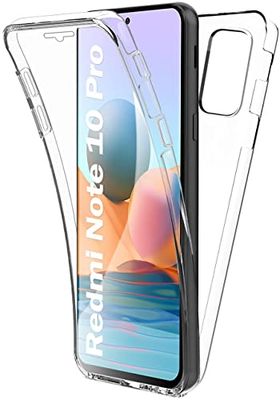 AURSTORE Coque pour Xiaomi Redmi Note 10 Pro/Redmi Note 10 Pro Max, Protection intégrale Avant + Arrière en Rigide, Housse Etui Pochette Tactile Protection 360 degré - Antichoc