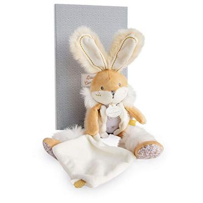 Doudou et Compagnie DC3485 - Figura decorativa de coelho com cobertor, bege