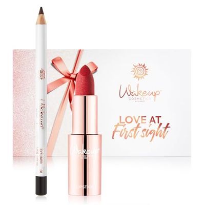 Wakeup Cosmetics - LOVE AT FIRST SIGHT - 1 Rossetto Matte (Color Veil 03) + 1 Matita Occhi (Black Diamond 8)