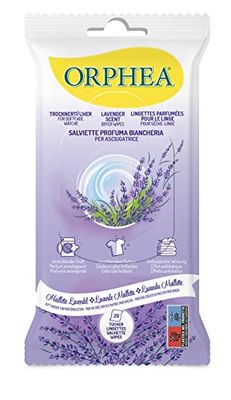 Orphea, Salviette per Asciugatrice Profumo a Lungo il Bucato, al Profumo di Lavanda Maillette, 20 salviette