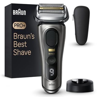 Braun Series 9 PRO +, Regolabarba Uomo, Rasoio Elettrico Barba Rifinitore di precisione, Custodia da Viaggio in tessuto, Batteria Litio Ion, 100% Impermeabile Idea Regalo, 9515s Grafite