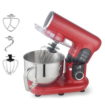 SENYA Robot pastelero multifunción 5L, 6 velocidades, función boost, 3 accesorios, 800 W, Cook & Pastry, SYCP-M052