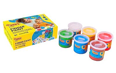 Jovi - Pintura de dedos - 6 Colores surtidos de 125 mililitros, sin gluten, fácil de limpiar (P560S)