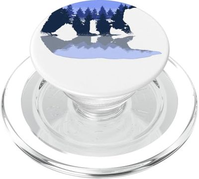 Silueta De Oso Bosque De Pinos Naturaleza PopSockets PopGrip para MagSafe