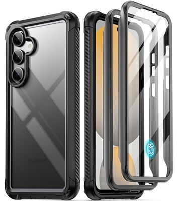 Poetic Guardian Hoesje voor Samsung Galaxy S24 FE 5G [20 FT Mil-Grade Drop Tested], ingebouwde schermbeschermer [werken met vingerafdruk-ID], full-body robuuste schokbestendige beschermhoes,