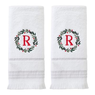 SKL Home Wreath Monogram Hand Towel (2-Pack),R