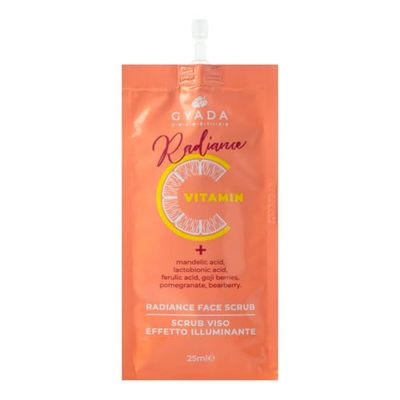 GYADA COSMETICS, Radiance Face Scrub, Scrub Viso Illuminante, Rende la Pelle Morbida e Levigata, Antiossidante, Contrasta i Segni dell'Età e d'Espressione, a Base di Vitamina C, 25 ml