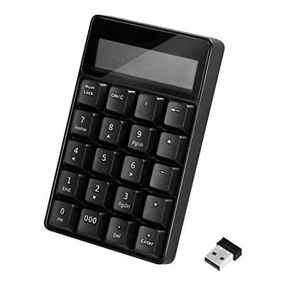 LogiLink ID0199 - Keypad senza fili (2,4 GHz) con calcolatrice e display LCD, nero