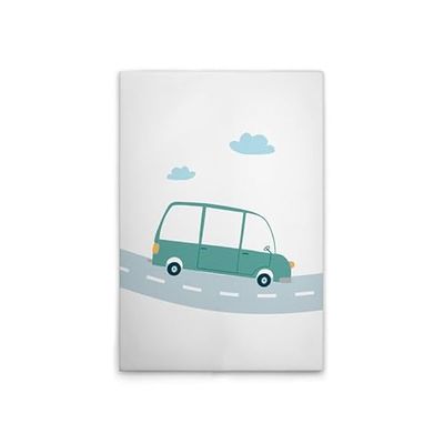 A.S. Création DD132508 Impression sur toile pour chambre d'enfant Motif voitures Blanc/vert 60 x 90 cm