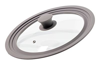 Idelice PR256 851A Universel Couvercle pour Faitout et Poêle Silicone Taupe 29,5 x 29,5 x 5,9 cm