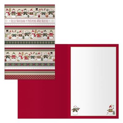 Dohe - Tarjetas de Felicitación Navidad - Pack 6 unidades - Tamaño: 11,5x17 cm (cerrada) - Incluye sobre para guardar la tarjeta - Modelo Muñeco