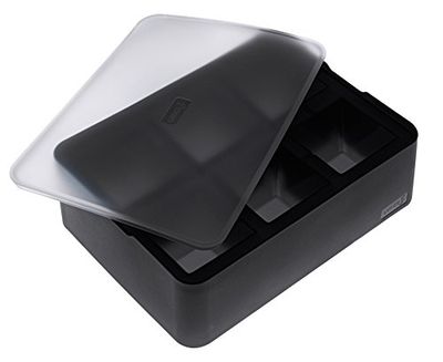 Lurch ICE FORMER Premium ismaskin av silikon med lock för sex isbitar i storlek 5 cm, svart, kub