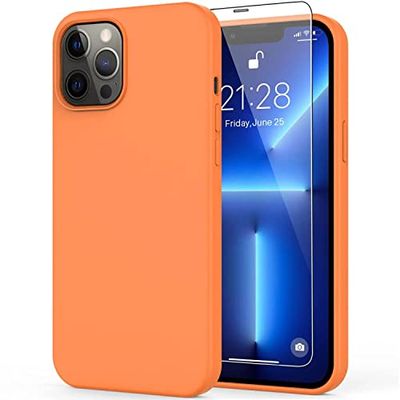 Qinzhijia Designad för iPhone 12 Pro MAX Case, iPhone 13 Pro MAX Case, Ultratunt stötsäkert silikonfodral med [Anti-Scratch Soft Microfiber Foder], 6,1 tum