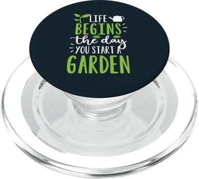 La vida comienza el día Comenzar un jardín Plantas Jardinero Jardinero PopSockets PopGrip para MagSafe