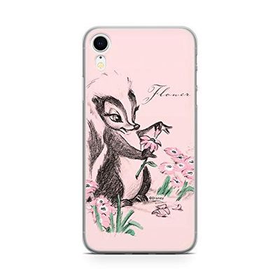 ERT GROUP mobiltelefonfodral för Apple Iphone XR originalt och officiellt licensierat Disney mönster Flower Skunk 001 Vit anpassad till formen på mobiltelefonen, fodral tillverkad av TPU-plast