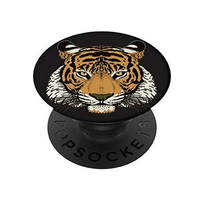 Richmond & Finch PopSocket PopGrip, Support et Grip Universel Extensible pour Tablette ou Téléphone, Grip avec Top Interchangeable, Compatible avec Tous Les Appareils, Tigre