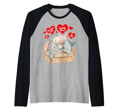 Pigs in a Blanket Matching Valentines Day Pajamas for Couple Raglan Baseball Tee