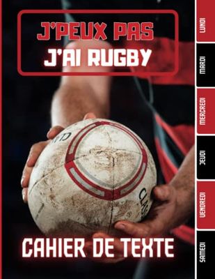CAHIER DE TEXTE: Rugby Sport équipe Ballon ovale avec coloriages Rugbyman plaquage pour écoliers garcon fille en primaire cp ce1 ce2 cm1 cm2 collège | ... pour une année scolaire réussie.