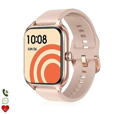 DAM Smartwatch DT116 avec Moniteur Cardiaque, écran d'accès Rapide, Notifications, accès Assistant Vocal. 3,5 x 1,5 x 4,5 cm. Couleur : Rose, Normal