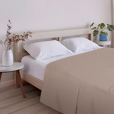 ECOMMERC3 | Sábana Encimera Extrasuave y Confortable Cama 105 - Sábana Encimera Color Tierra Fabricada 100% en España, Transpirable, Fácil Cuidado