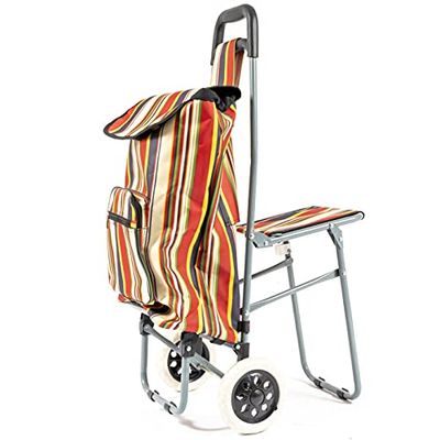NRS M78731 Vrijetijdstrolley met uitklapbare zitting, enkele wielen