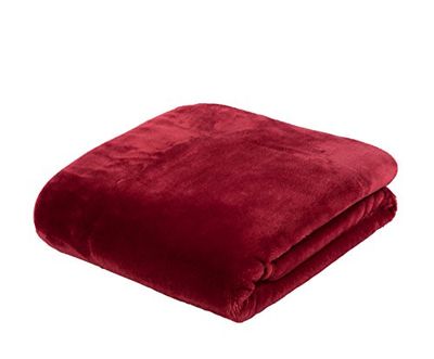 Gözze Manta de sala de estar sensação caxemira premium, 500 g/m², 220 x 240 cm - vermelho