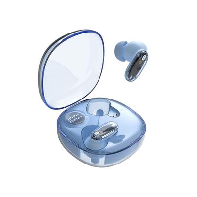 MARS GAMING MHIB2, Cuffie Bluetooth 5.4, Suono Immersivo, Design Ergonomico Semitrasparente e Ultracompatto, 24 Ore di Riproduzione, Auricolari Wireless con Custodia e Indicatore LED, Blu