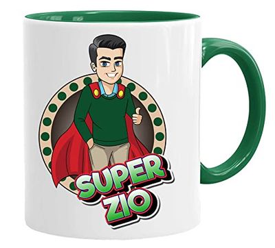 Super Hero Kopp/mugg - Super Farbror Bästa i Världen - Idéer Fars dag/Grattis på födelsedagen/Original kaffekoppar. Keramiska 350 ml