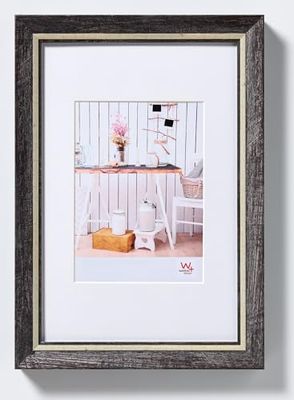 walther design Moldura de fotos preta 13 x 18 cm com passepartout, chalé EL318B