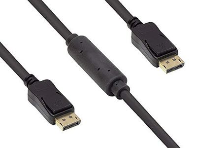 Good Connections Cable de conexión activo DisplayPort 1.2, 4K / UHD @ 60Hz, contactos dorados, OFC, negro, 20 m